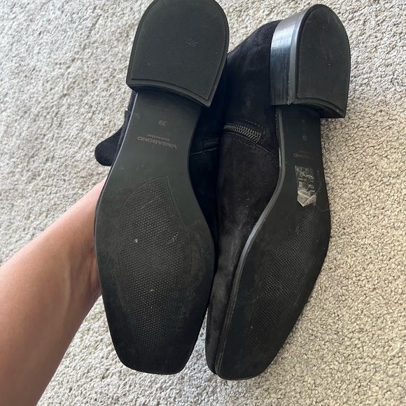 Vagabond Mona Women’s Size 39 Minimal Zip Heel Black Suede Leather Boots Booties - Picture 6 of 7